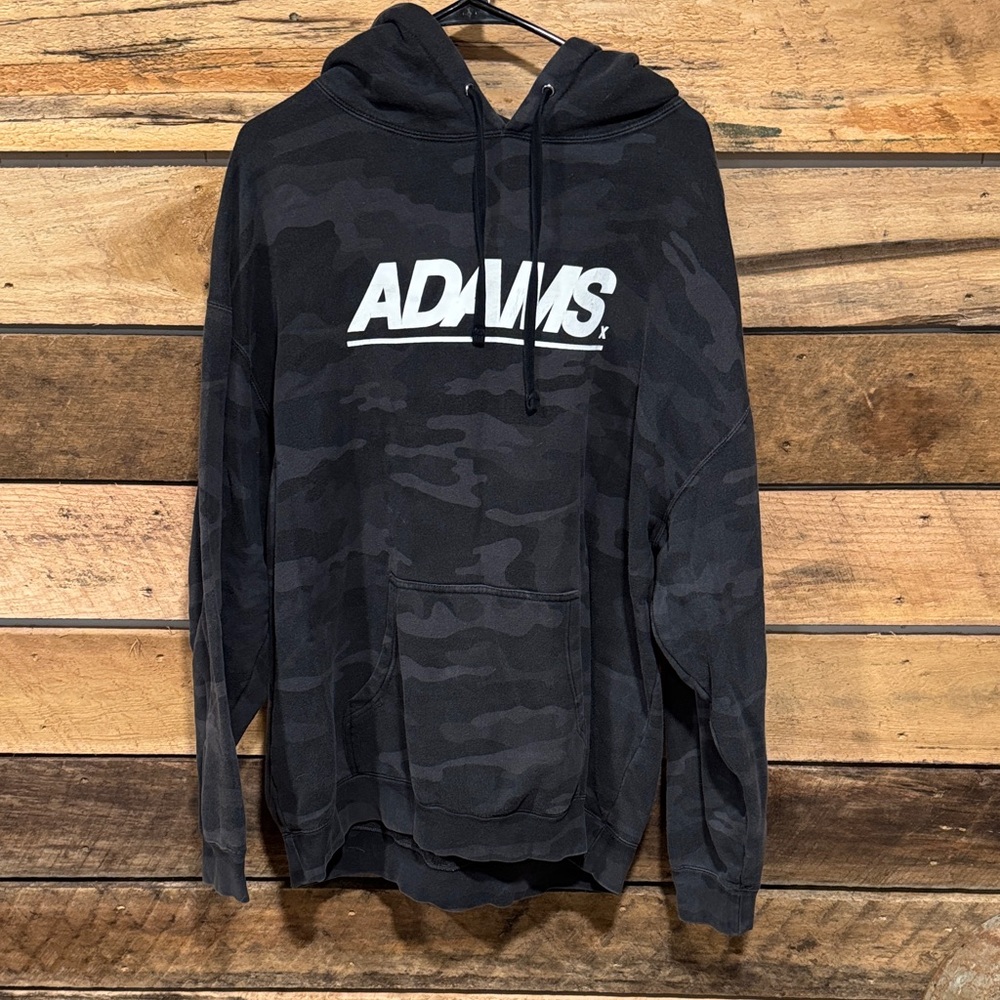 Black Camo Hoodie with White Logo